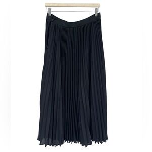 Escada Margaretha Ley Pleated Midi Skirt Black Size 44 Designer Classic